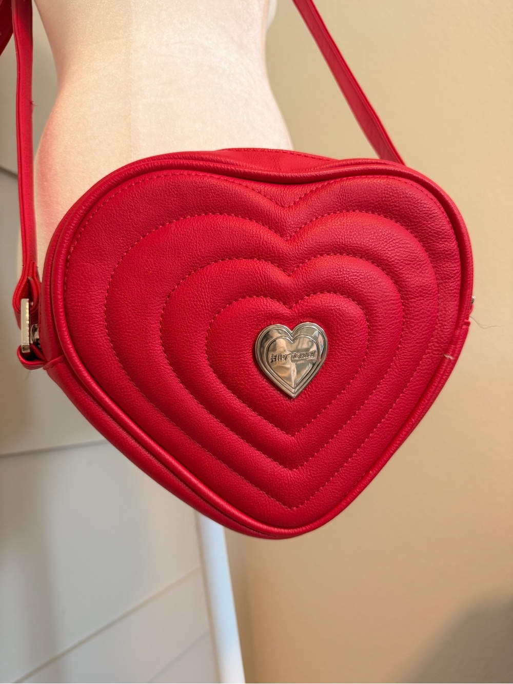 Betsey‎ Johnson Red Heart-Shaped Crossbody Bag